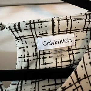 Calvin Klein Black and Cream Blouse